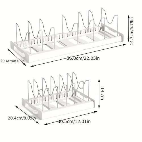 Retractable Pot Rack - Adjustable Kitchen Storage Rack for Pots, Pans,